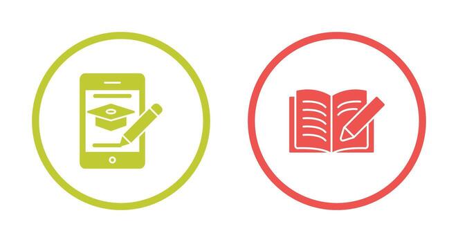 Online Course and Write Icon vector