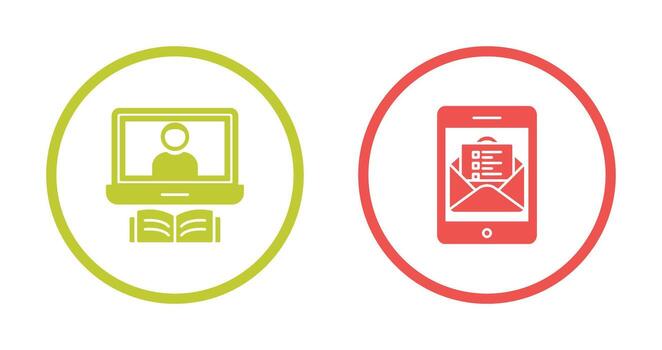 Lesson and Email Icon vector