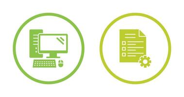 Computer and Test Icon vector