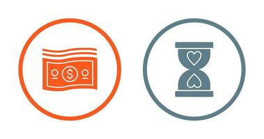 Dollar and Hourglass Icon vector
