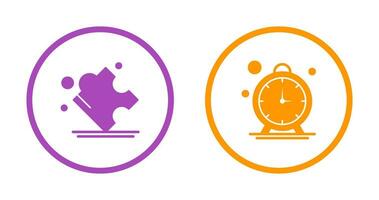 Puzzle and Stop Watch Icon vector