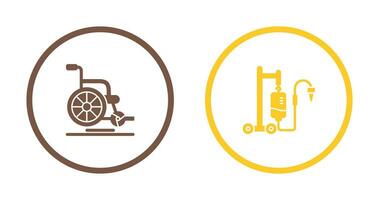 Wheel Chair and Intravenous Icon vector
