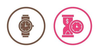 Wrist Watch and Time is Money Icon vector