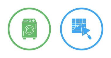 Washing Machine and Plastering Icon vector