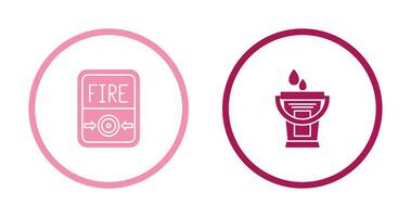 Fire Button and Water Bucket Icon vector