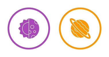 day and night and planet Icon vector