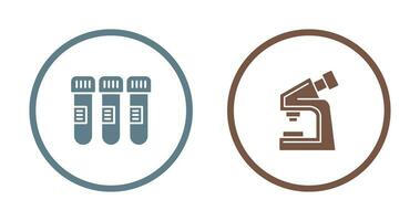 Test Tube and Microscope Icon vector