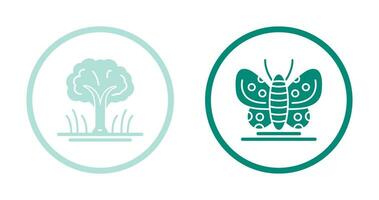 Tree and Butterfly Icon vector