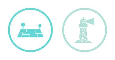 Pin Location and Lighthouse Icon vector