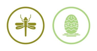 Dragonfly and Easter  Icon vector