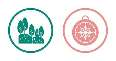 Forest and Compass Icon vector