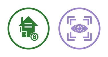 Real Estate and Eye Scan Icon vector