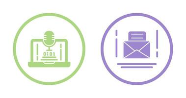 Voice Recorder and Email Icon vector