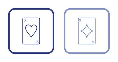 heart cards and diamonds card Icon vector