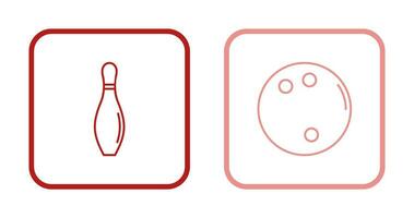 bowling pin and bowling ball Icon vector