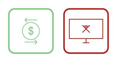 transacción y desconectado red icono vector