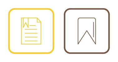 bookmarked document and Bookmark Icon vector