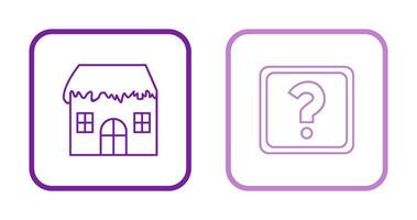 House with Snow and Question Mark Icon vector