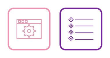 settings and numbered lists Icon vector