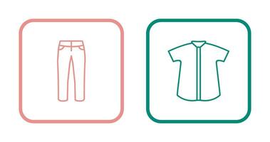 pantalones y cheque camisa icono vector