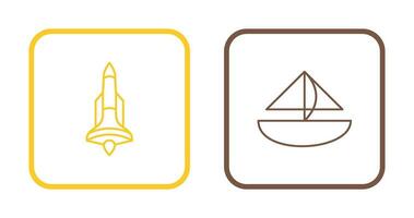 Rocket and Small Yacht Icon vector