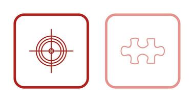 Target and Puzzle Piece Icon vector