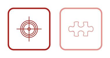 Target and Puzzle Piece Icon vector