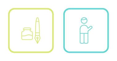 Ink and Pen and Museum Guide Icon vector