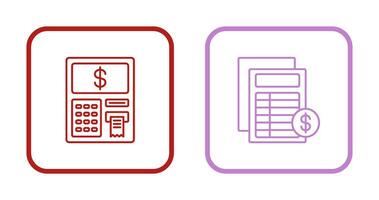 Atm and Invoice Icon vector