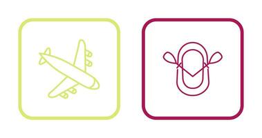 Landing Airplane and Dinghy Icon vector