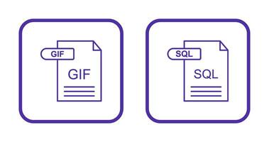 GIF and SQL Icon vector