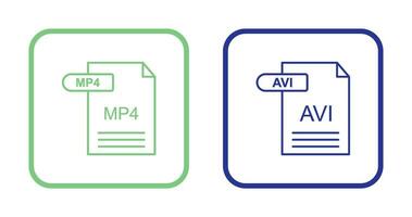 MP4 and AVI  Icon vector