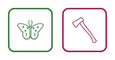 Butterfly and Wood Cutter Icon vector