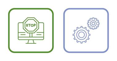 Stop and Setting  Icon vector