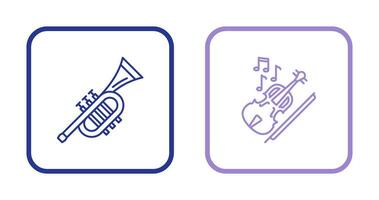 Trumpet and Violin Icon vector