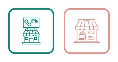 24 Hour and Store Icon vector