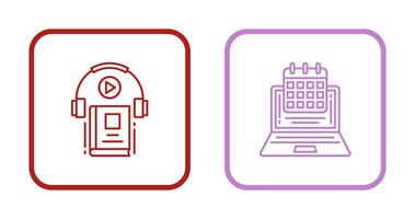 Timetable and Audio Book Icon vector