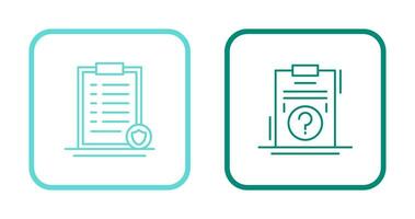 List Protection and Question Icon vector