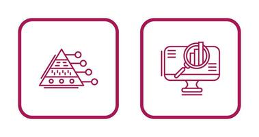 Pyramid Graph and Search Icon vector