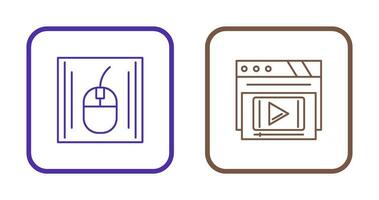 Mouse and Video Player Icon vector