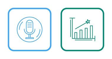 Microphone and Line Bars Icon vector