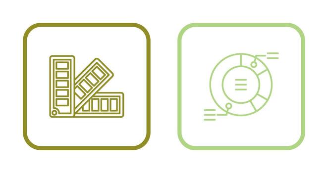 Pie Chart and Pantone Icon vector