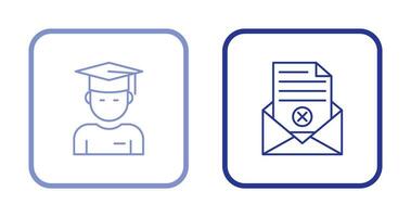 Graduate Student and Rejection Of A Letter Icon vector