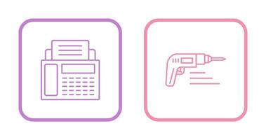 Fax Machine and Drill Icon vector