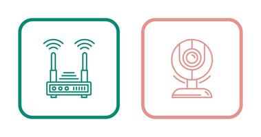 Router and Web Cam Icon vector