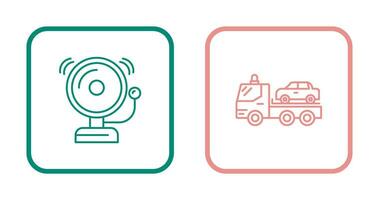 Fire Alarm and Tow Truck Icon vector