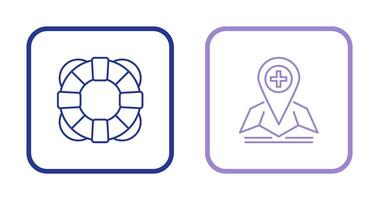 Lifesaver and Location Icon vector