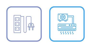 Power Socket and Air Conditioner Icon vector