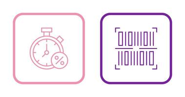 Timer and BarCode Icon vector