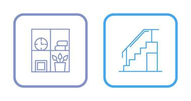 Bookshelf and Stairs Icon vector